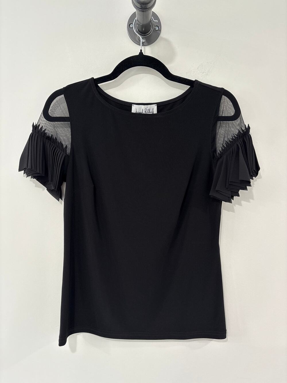 Joseph Ribkoff Short Sleeve Black Blouse Size 4